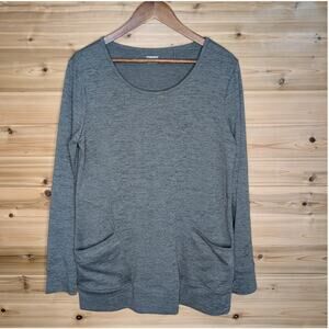 Toad&Co Top Womens Medium Gray Intermezzo Pullover Tunic